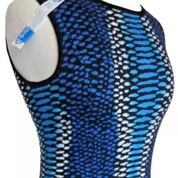 Magaschoni New York Saltwater blue Combo Knit Dress USA Size Small - Picture 2 of 11